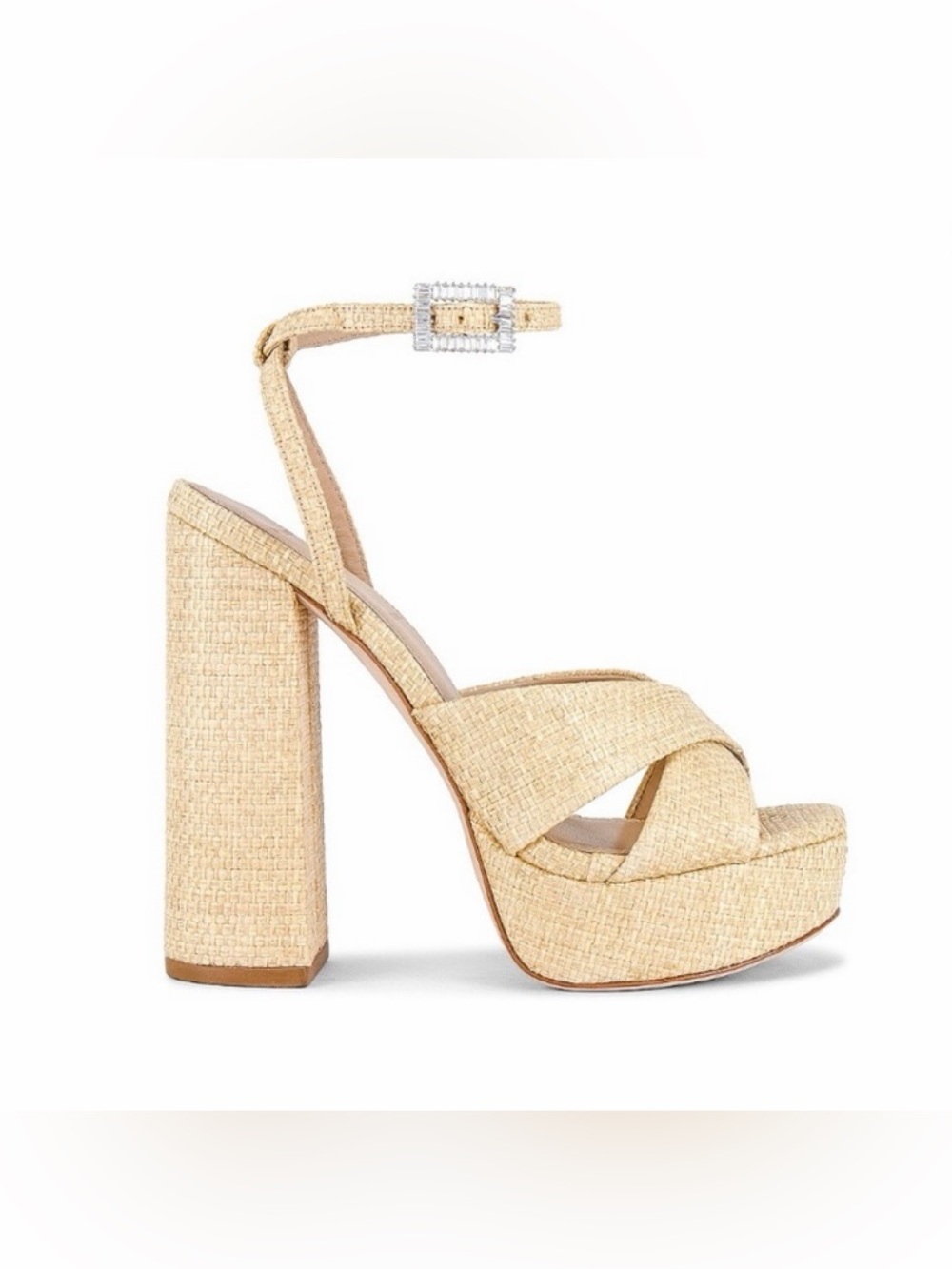 Hannah Heel Platform Sandal in Rafia